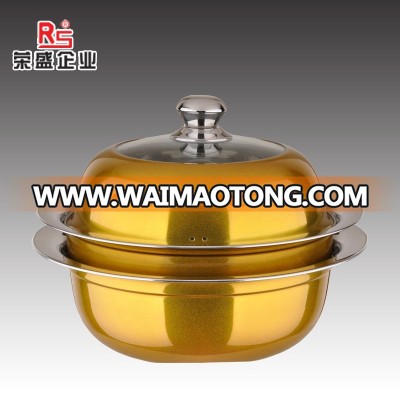 golden stainless steel food steamer the flying saucer pot