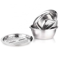 Three-piece stainless steel colander set HC-00423