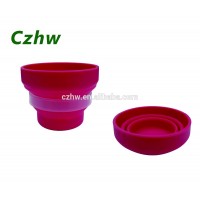 food-grade silicone folding cup with lid silicone cup kitchenware