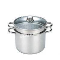 Restaurant kitchen commercial stainless steel steamer pasta pot with strainer and basket