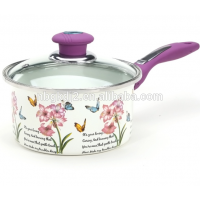 carbon steel with enamel powder saucepan pot hot new set with nylon single handle