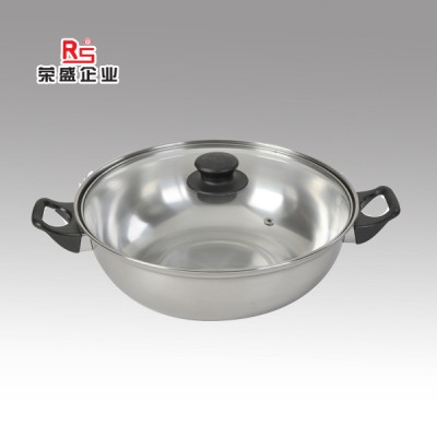 430 stainless steel soup pot with glass lid for wholesale