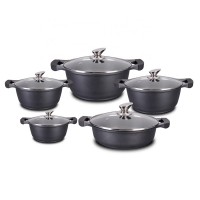 Mguoguo 10pcs Hot selling aluminium die casting non stick casserole pot sets