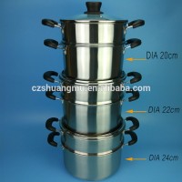 Multi-Purpose Commercial 2 Layer Stainless Steel Steamer Pot With Glass Cover