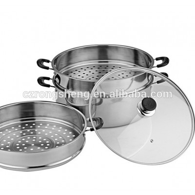 Wholesale multifunction cooking pot Stainless Steel Food Steamer pot with glass lid