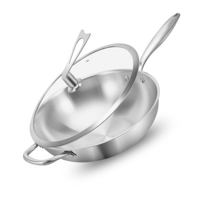 304  high-quality durable non-stice stainless steel wok pots