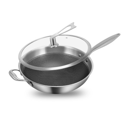 304 half a screen of cellular non-stice stainless steel wok pots